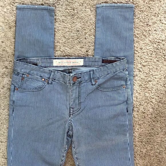 Williamsburg Garment Co. striped custom low rise skinny jeans made in Brooklyn - Picture 1 of 10